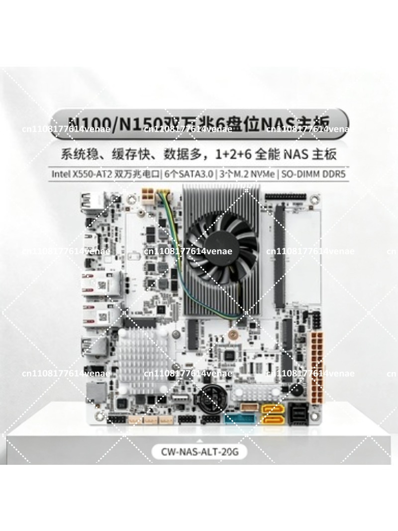 NAS moederbord 8-bay met N100  - Nas Motherboard 8 Sata Mini Itx recensie en prijs