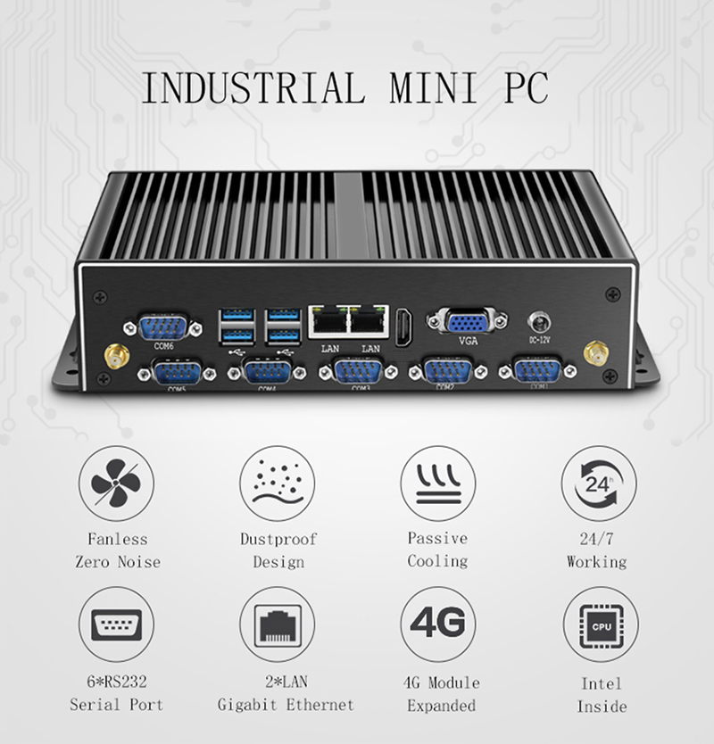Industriële mini-pc ventilator - Fanless Industrial Pc Rs485 Core I7 recensie en prijs